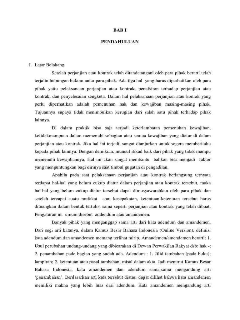 Addendum &amp; Amandemen - OK | PDF