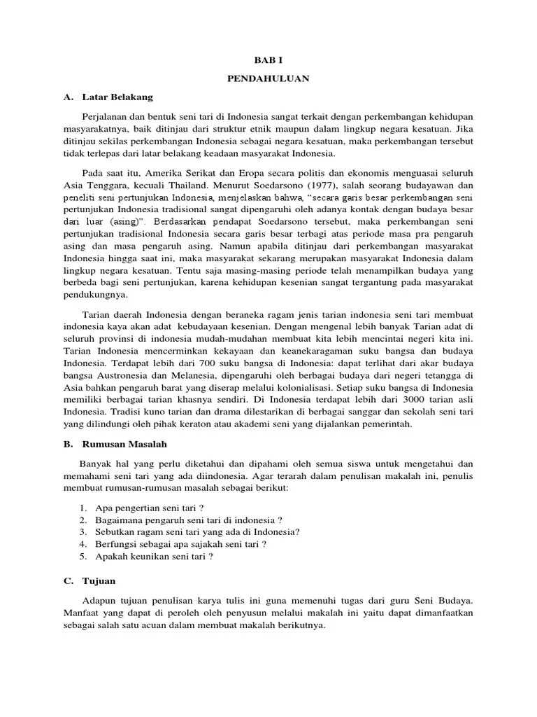 Makalah Seni Tari SMP 3 | PDF