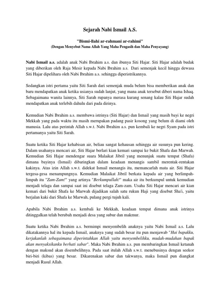 Sejarah Nabi Ismail A | PDF