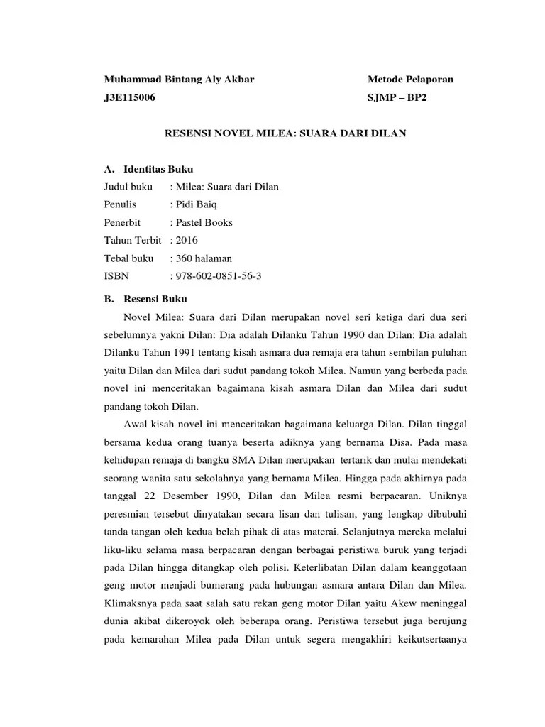Milea suara dari dilan · 2. Resensi Buku Milea 1991
