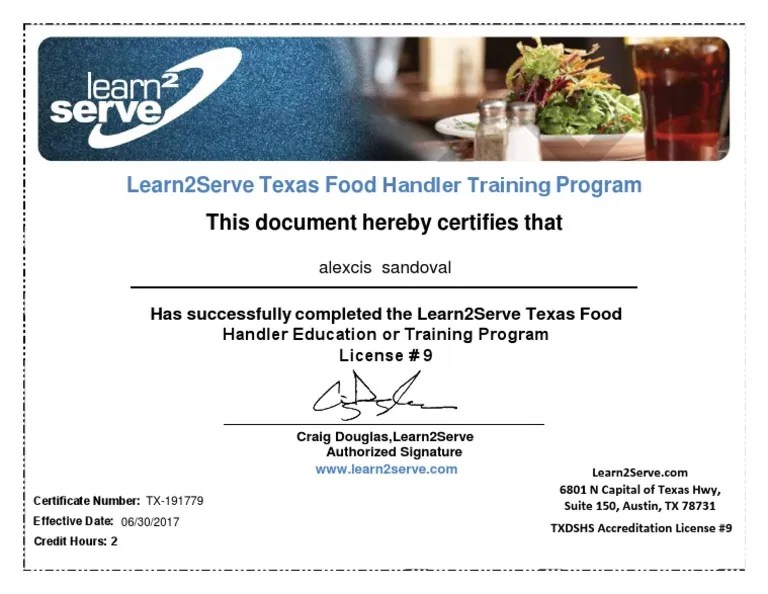 Texas food handler program to go. Texas Food Handler Training Course Pdf