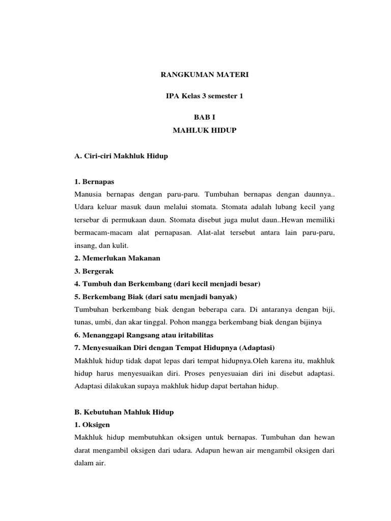 Buku pelajaran ipa smp kelas 3 semester 1 pelangi, rp45.000. Rangkuman Materi Ipa Kelas 3 Sd Semester 2 Belajar