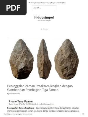Sebutkan hasil kebudayaan pada zaman paleolitikum, mesolitikum, neolitikum, dan megalitikum, beserta gambarnya dan penjelasanya ! 17 Peninggalan Zaman Praaksara Lengkap Dengan Gambar Dan 3 Masa Pdf