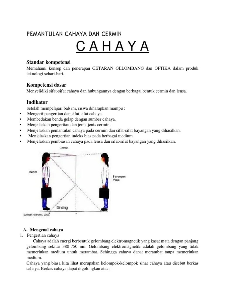 Pemantulan Cahaya Dan Cermin | PDF