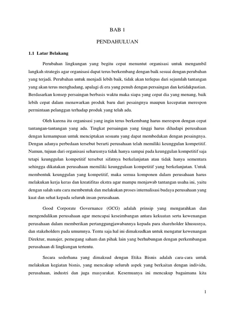 Etika yang dituangkan dalam pedoman perilaku perusahaan. Makalah Etika Bisnis Dan Good Corporate Governance Pdf