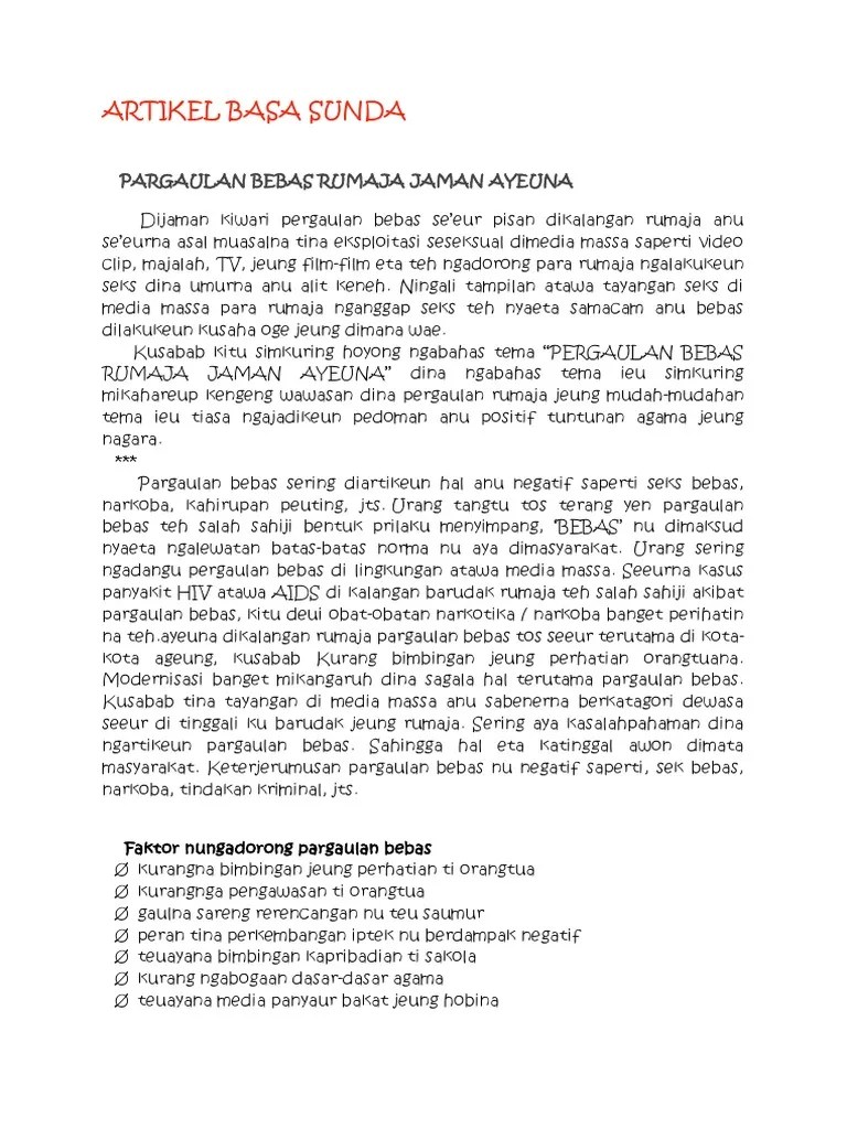Contoh artikel basa sunda pendek untuk sobat. Artikel Basa Sunda Pdf