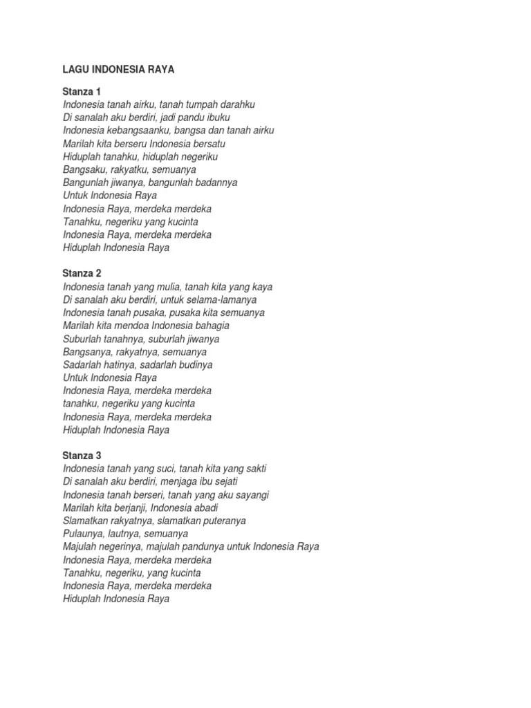 C g am em dengarkanlah suara hati ini f g c g suara hati yang ingin ku dendangkan c g am em tak mampu. Lagu Indonesia Raya Pdf