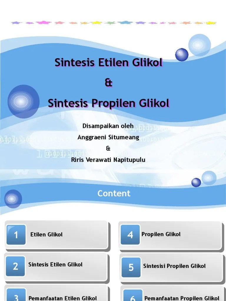 SIntesis Etilen Glikol &amp; Propilon Glikol | PDF