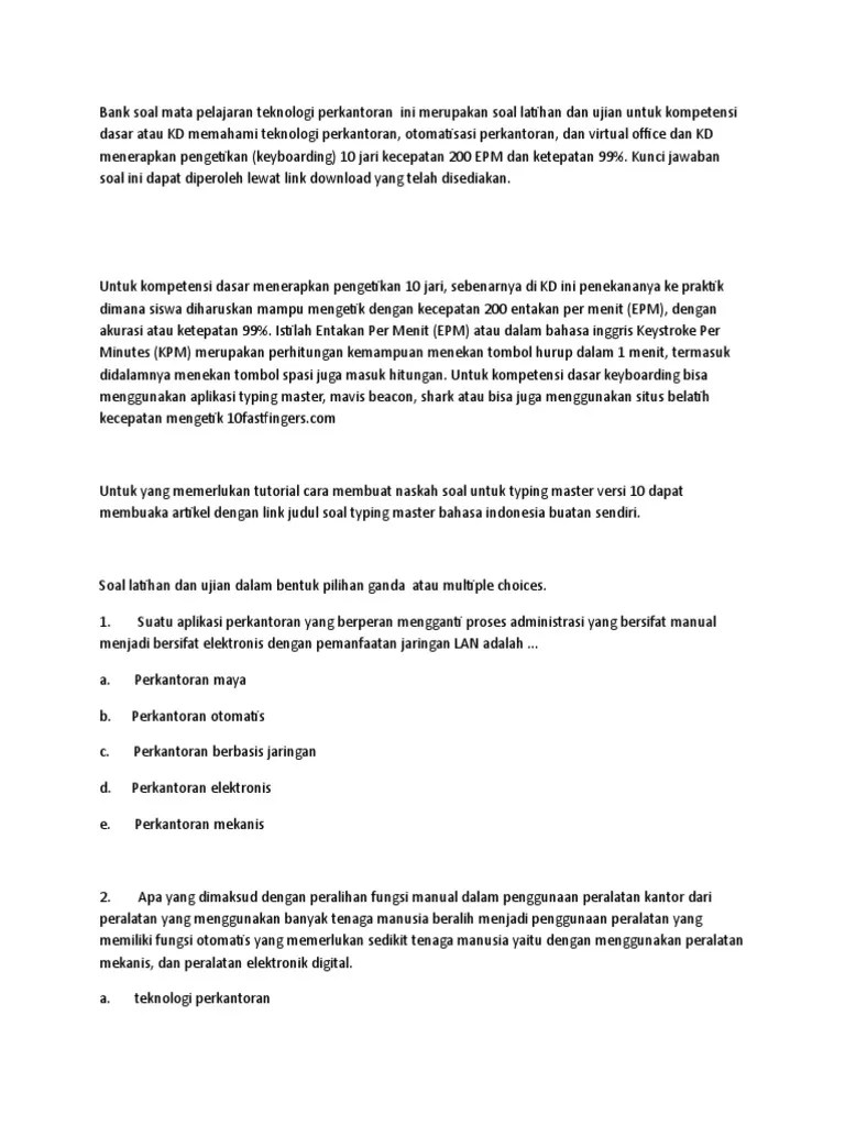Soal essay ipa kelas 9 semester 1 kurikulum 2013, essay for elementary school: Kunci Jawaban Teknologi Perkantoran Kelas 10 Semester 2 Revisi Id