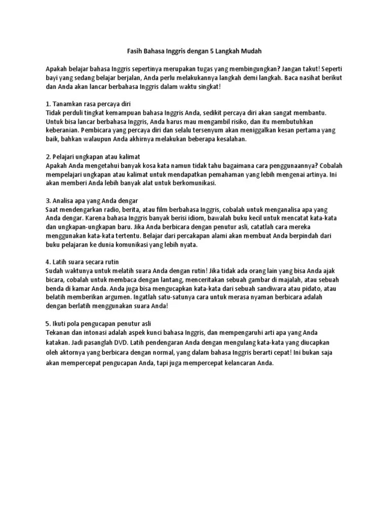 Yuk Kita Belajar: Cara Mudah Belajar Bahasa Inggris Dengan Cepat Dan Lancar