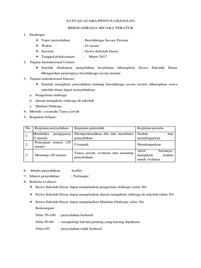 Sap Olahraga Secara Teratur | PDF
