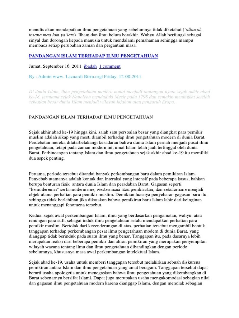 Mengapa Umat Islam Saat Ini Jauh Tertinggal Dengan Agama Lain