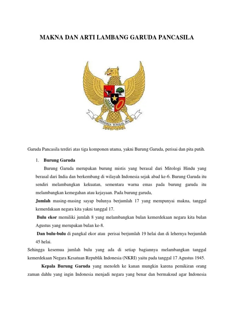 Makna Dan Arti Lambang Garuda Pancasila | PDF