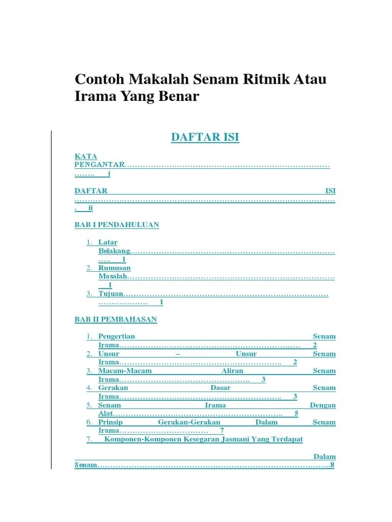 Tugas Makalah Senam Ritmik Atau Irama Yang Benar | PDF
