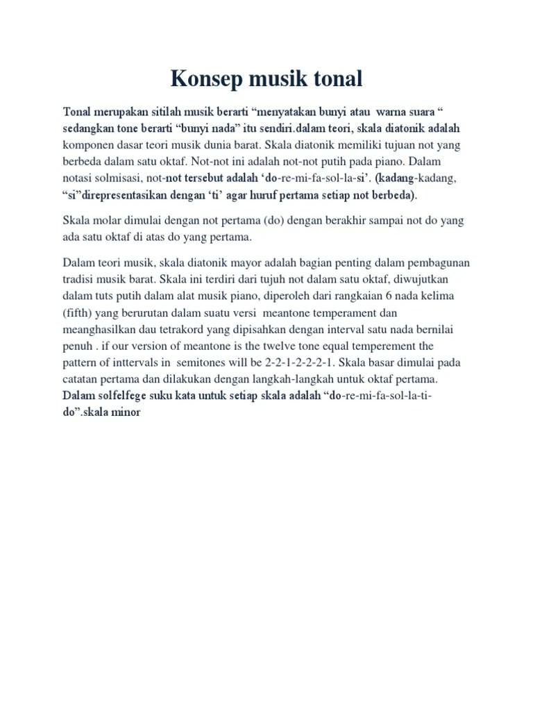Sebutkan Contoh Musik Modal Tonal Dan Atonal