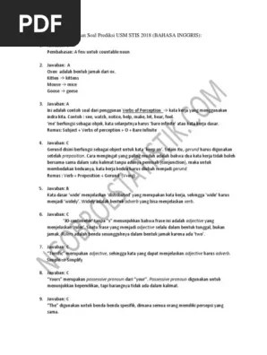 Pembahasan usm stis tahun 2016 . Kunci Jawaban Pembahasan Prediksi Soal Usm Stis Bahasa Inggris Pdf