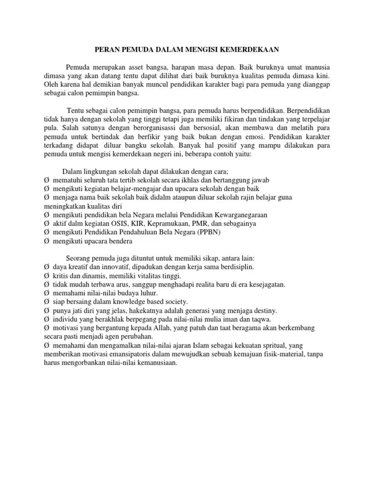 Hasil sensus penduduk tahun 2020 telah dirilis badan pusat statistik pada akhir januari lalu, dan memberikan gambaran demografi indonesia . Peran Pemuda Dalam Mengisi Kemerdekaan Pdf