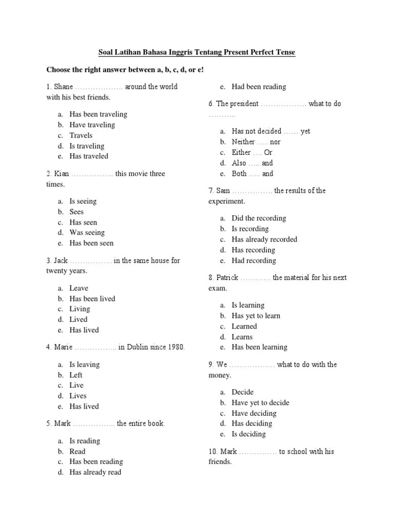 Yuk belajar arti, rumus, serta latihan menyusun kata dan melengkapi . Contoh Soal Present Perfect Tense Essay Foto Modis