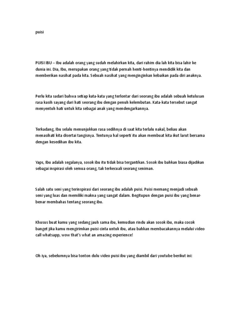 Maybe you would like to learn more about one of these? Bikin Nangis Puisi Untuk Hari Ibu Yang Menyentuh Hati Siswapelajar Com