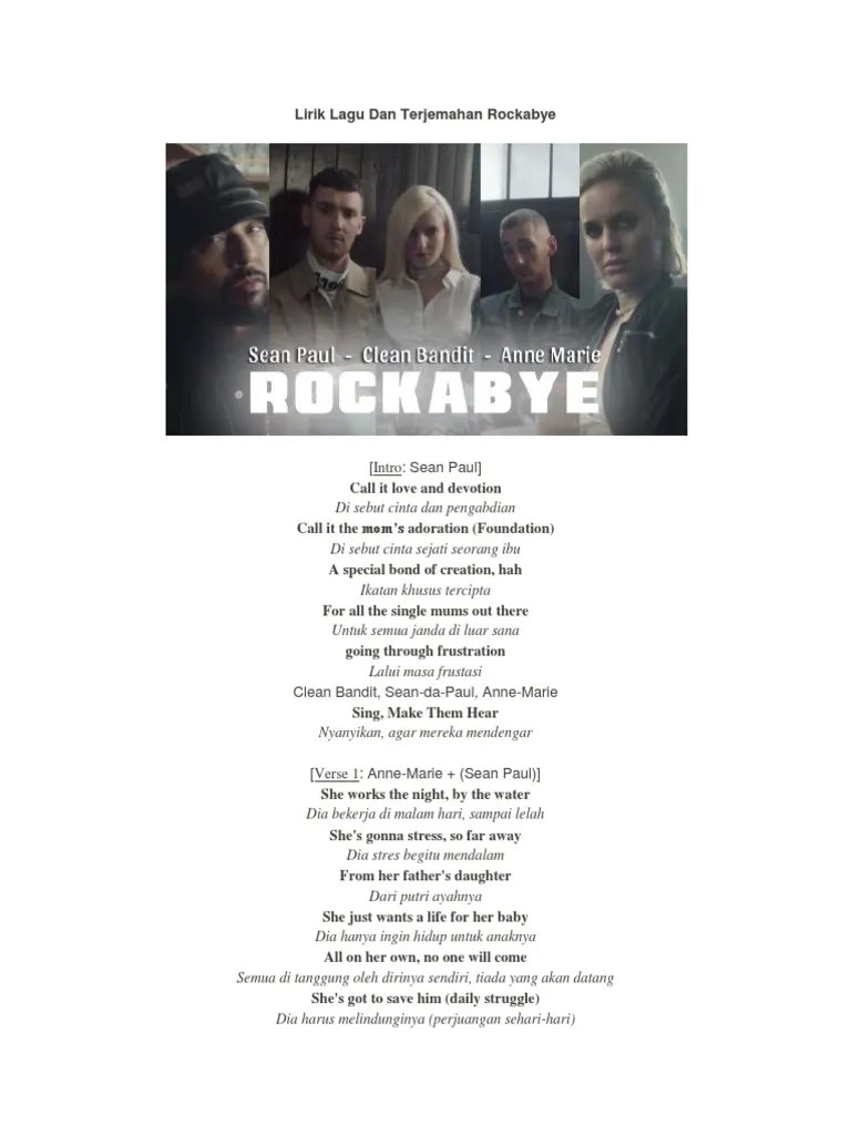 Lirik Lagu Dan Terjemahan Rockabye | PDF