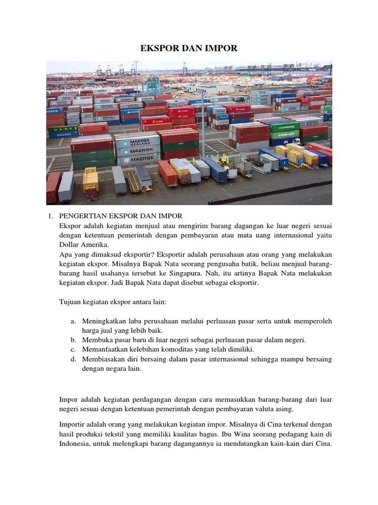 Ekspor Dan Impor | PDF