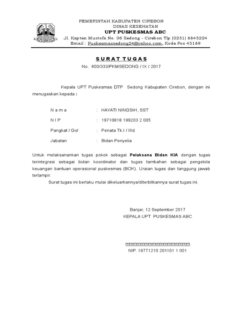 Contoh Psikotes Internal Auditor : Contoh Surat Tugas