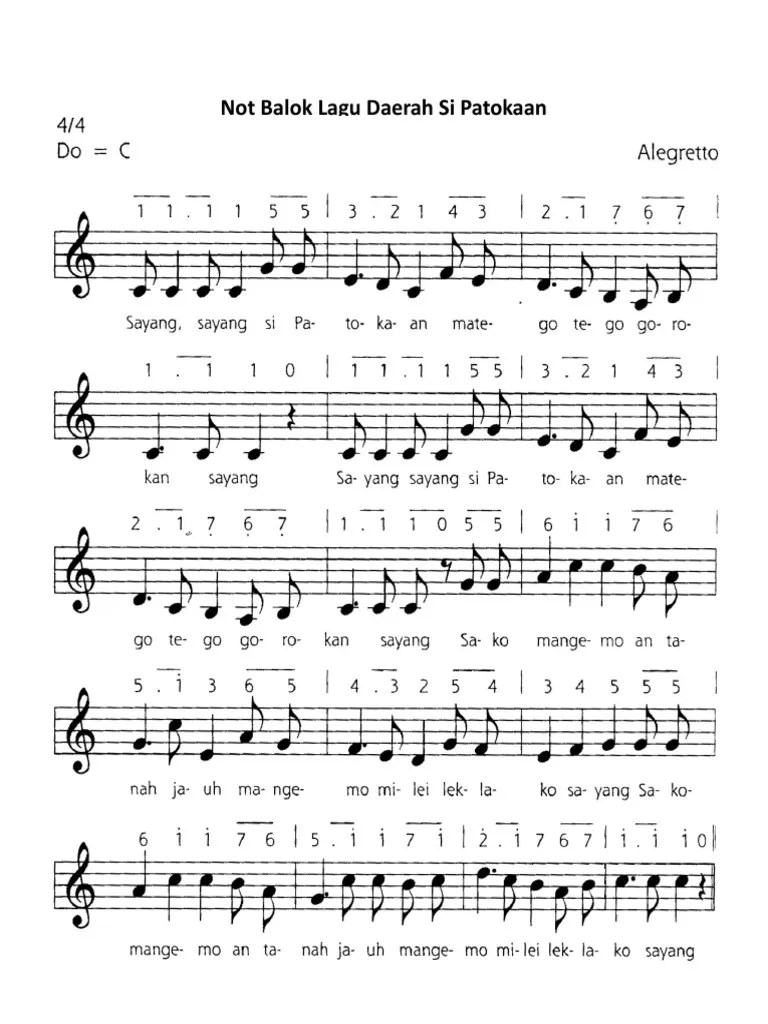 Not angka lagu apuse dilengkapi chords dan audio untuk mendengar melodi lagunya. Not Balok Lagu Sirih Kuning Mudah