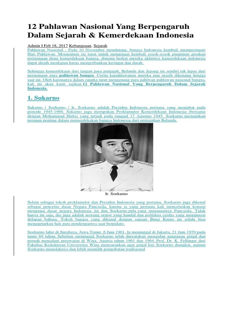 Sejarah Pahlawan Nasional | PDF