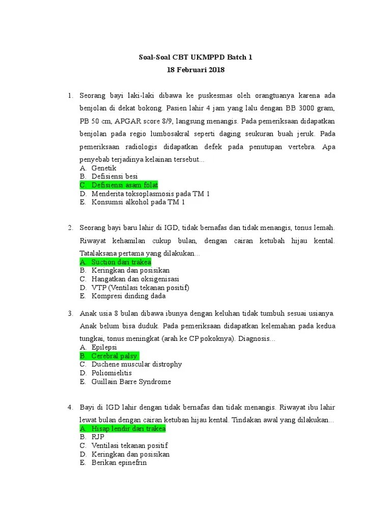 Uji kompetensi mahasiswa program profesi dokter (ukmppd) merupakan. Soal Ukmppd Download File Ini
