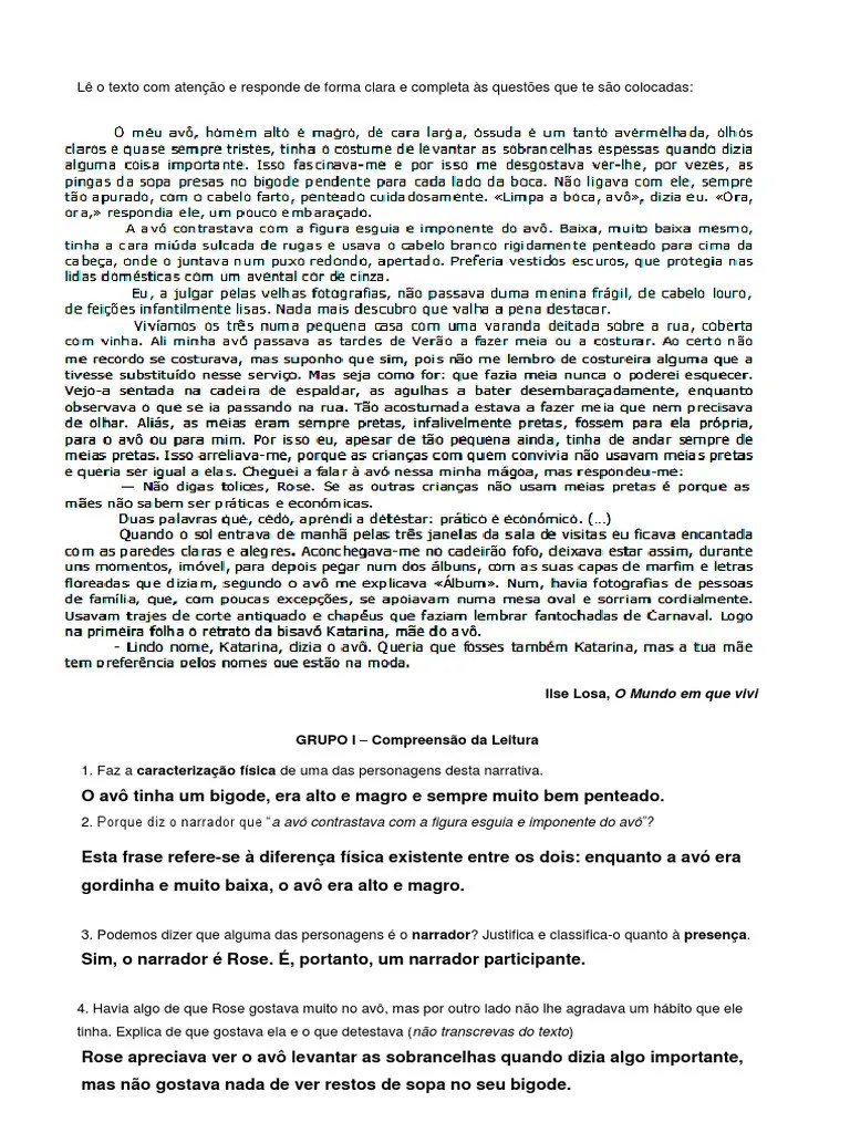 Português 8 Ano - o Mundo em Que Vivi | PDF | Tempo Gramatical | Pronome