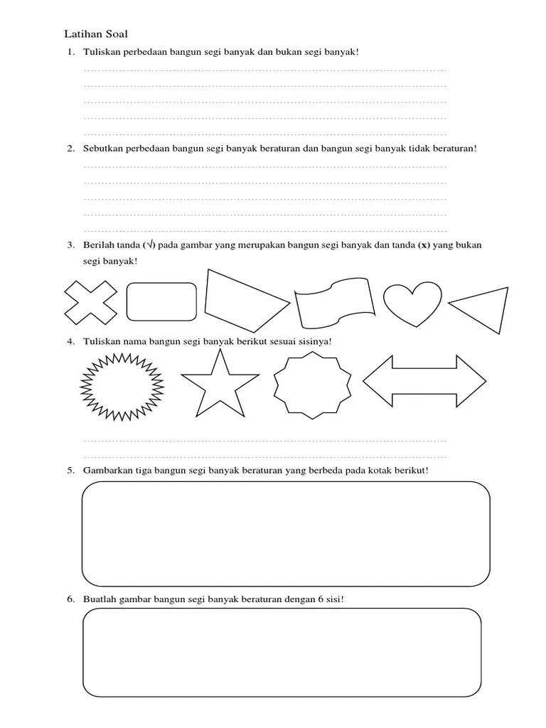 Segi empat ini merupakan bentuk segibanyak yang paling banyak macamnya. Contoh Gambar Segi Banyak Tidak Beraturan Adalah Berbagai Contoh