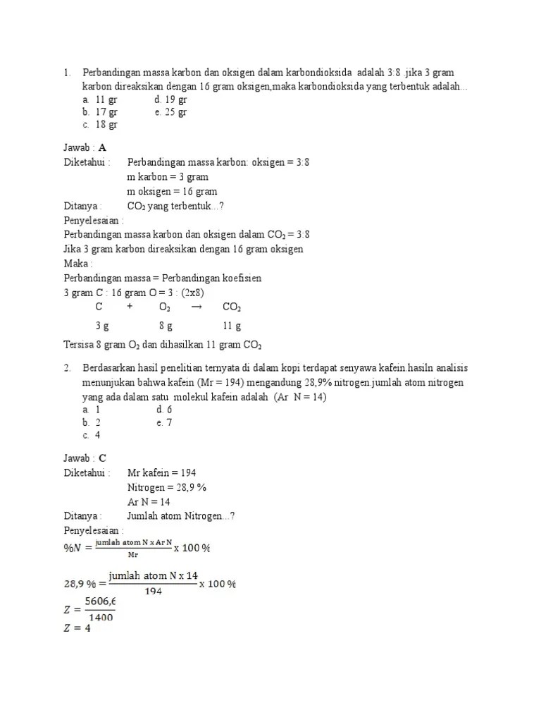 Soal Tentang Stokiometri 1 | PDF