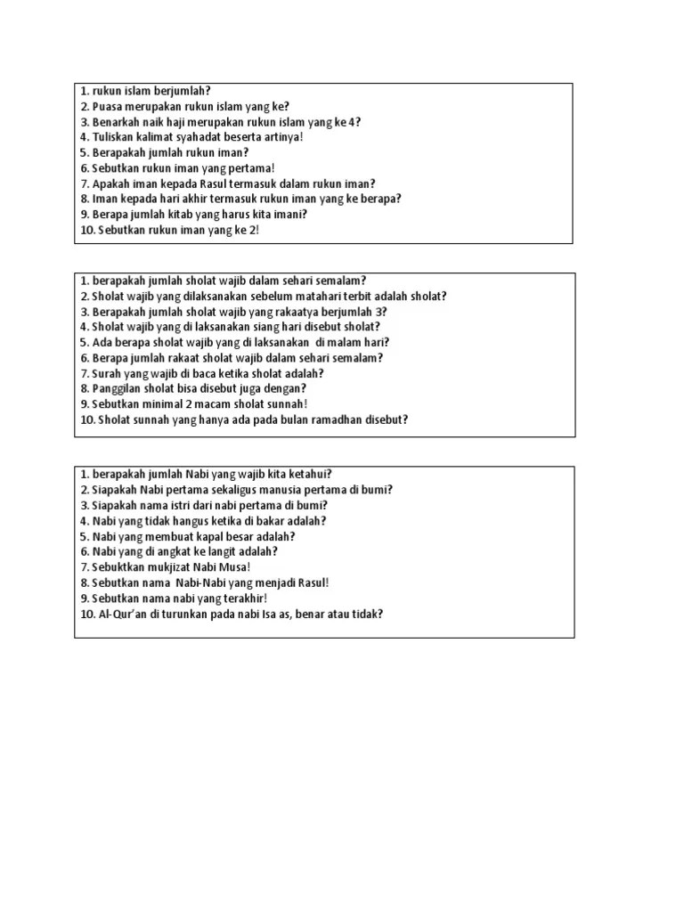 Rukun Iman Dan Rukun Islam Ada Berapa Sebutkan