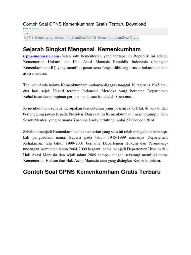 Soal cpns kewarganegaraan ham dan pembahasannya. 24 Contoh Soal Skb Analis Hukum Kemenkumham Contoh Soal Terbaru