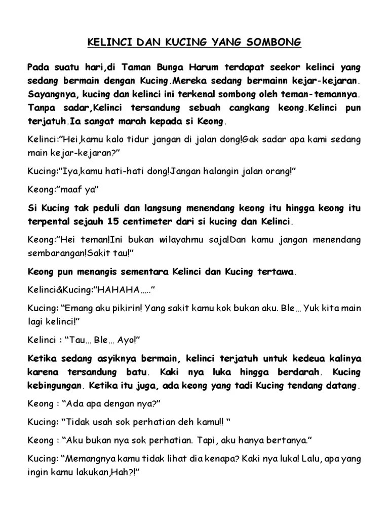 Kelinci Dan Kucing Yang Sombong | PDF