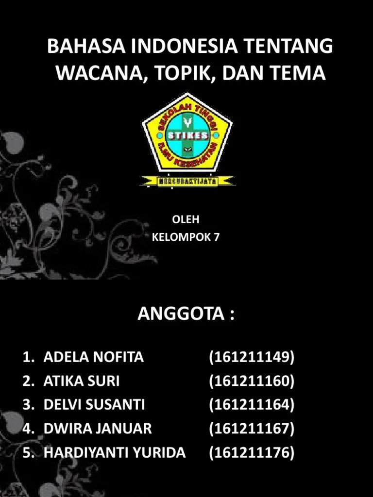 Bahasa Indonesia Tentang Wacana, Topik, Dan Tema | PDF