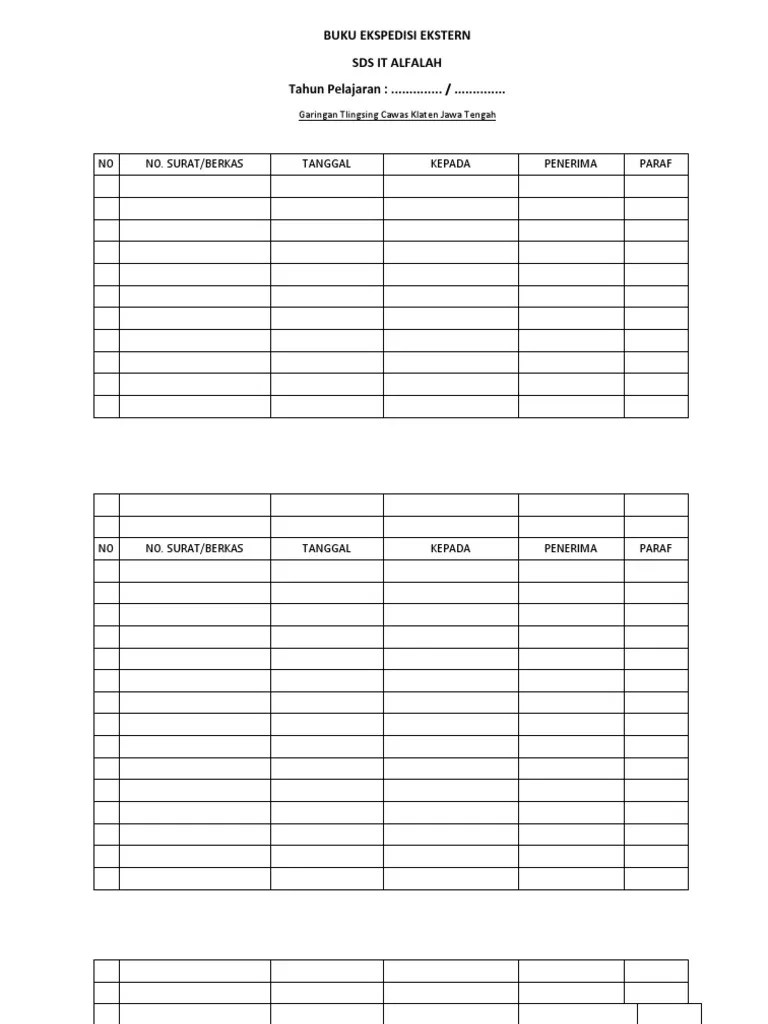 Contoh Ekspedisi Tanda Terima Surat - Nusagates