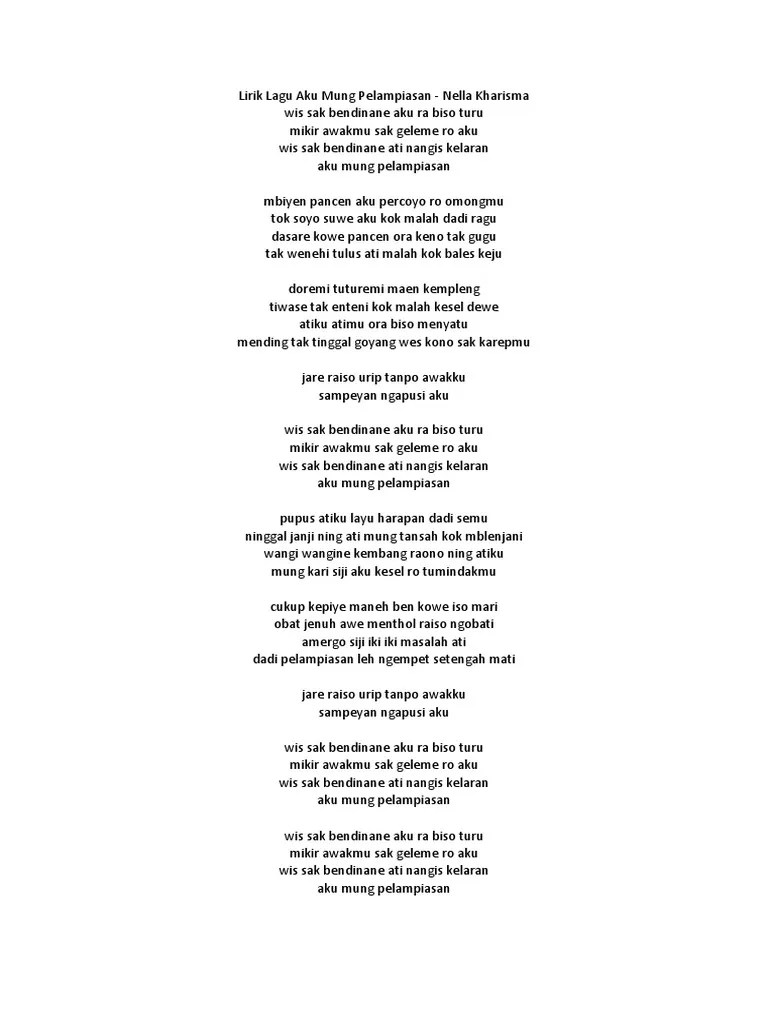 Lirik Lagu Aku Mung Pelampiasan | PDF