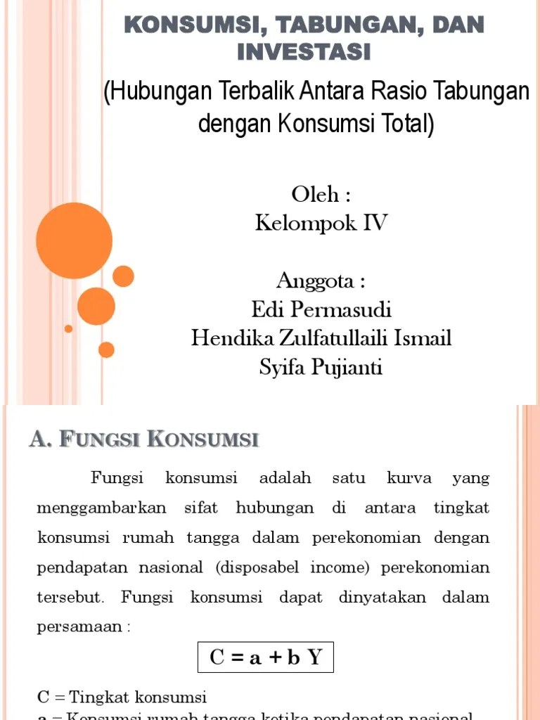 Konsumsi, Tabungan, Dan Investasi | PDF