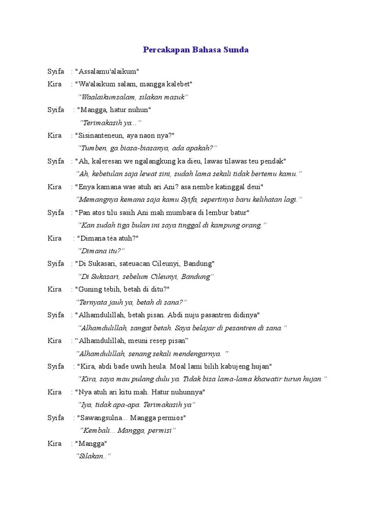 Naskah drama singkat bahasa inggris 5 orang contoh win . Percakapan Bahasa Sunda Pdf