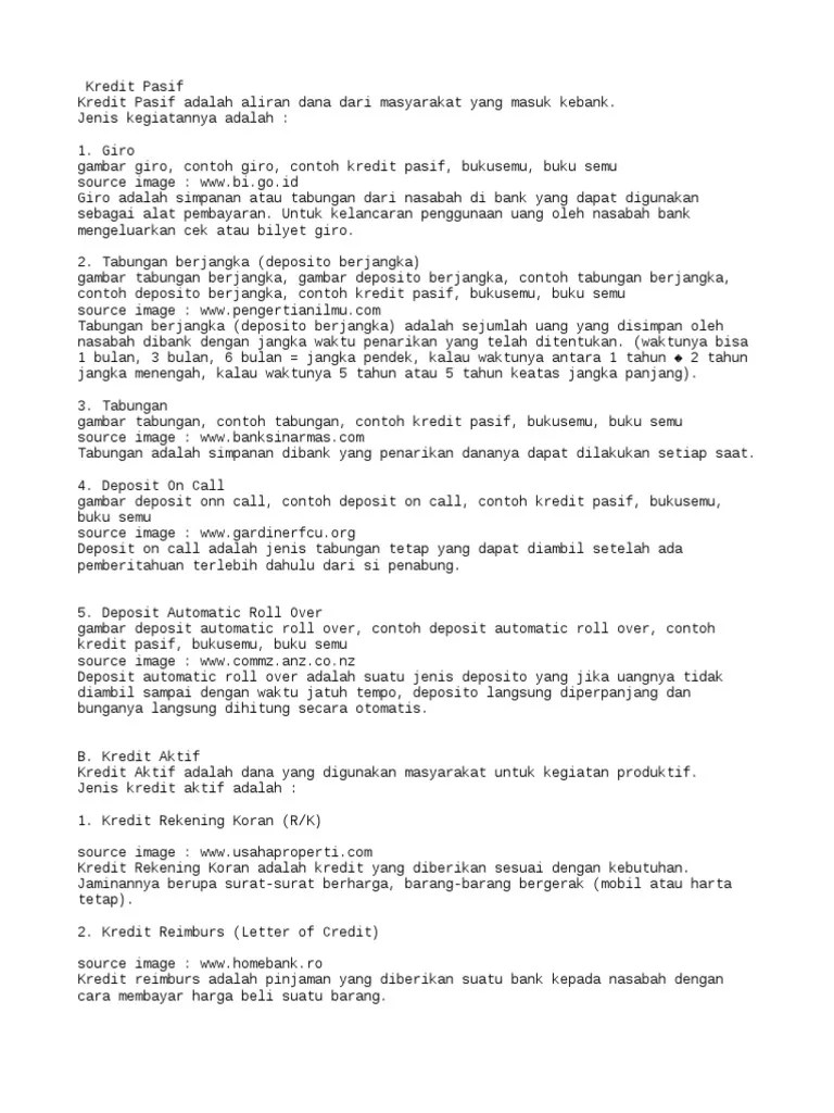 33 Yang Termasuk Kredit Pasif - Info Dana Tunai