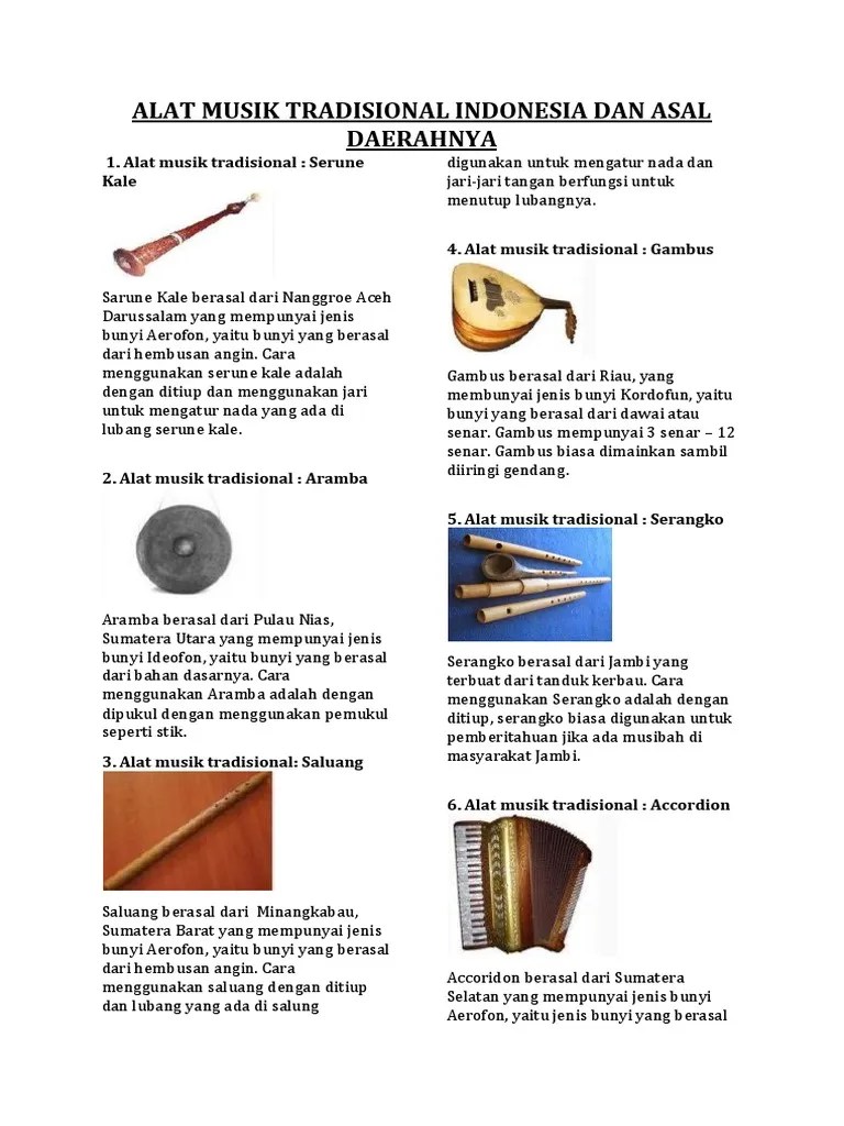 Gambar Alat Musik Tradisional Dan Asal Daerahnya » Greatnesia