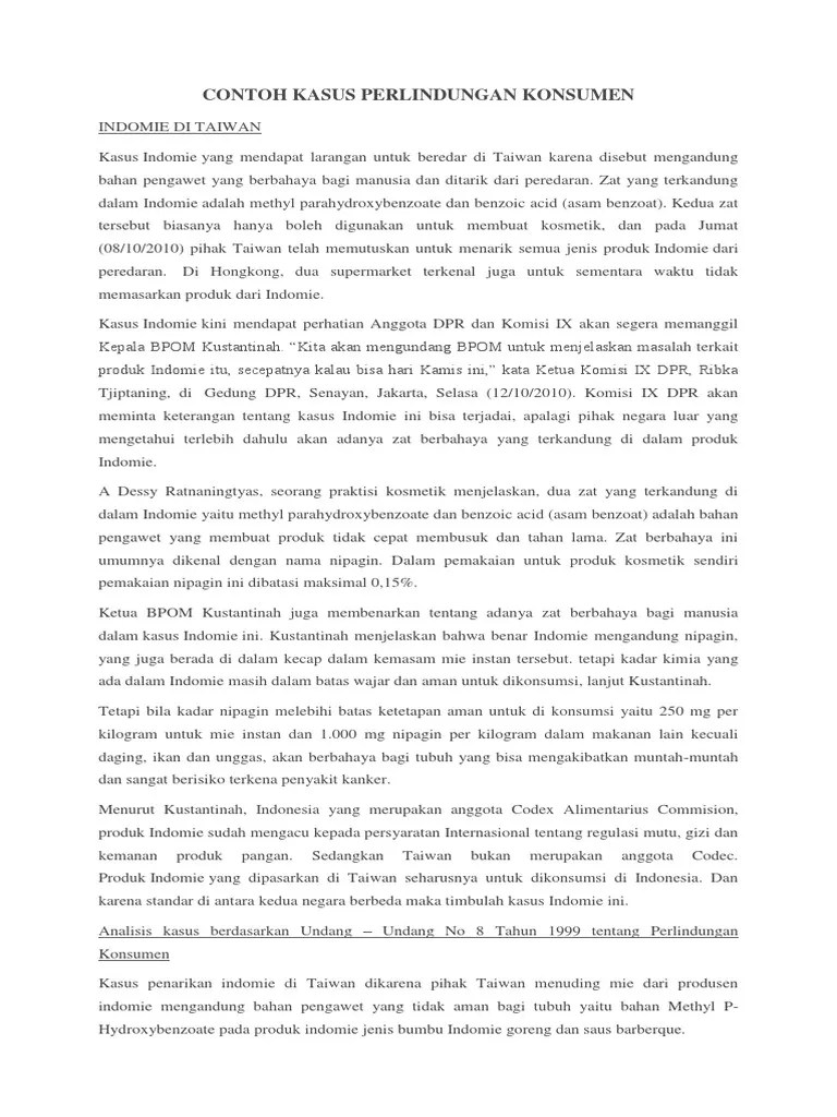 Contoh Kasus Perlindungan Konsumen | PDF