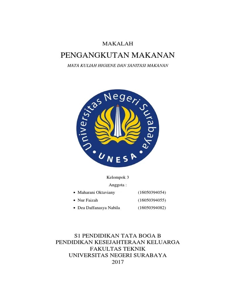 Makalah Higiene Dan Sanitasi - Pengangkutan Makanan | PDF