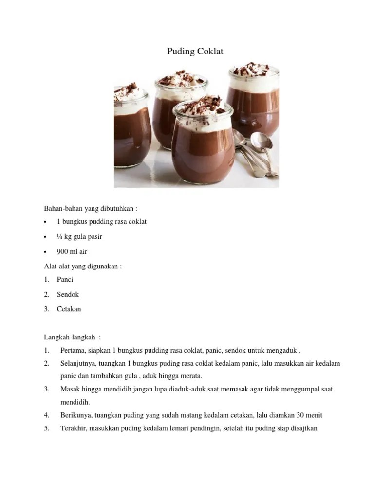 Teks Prosedur Puding Coklat | PDF