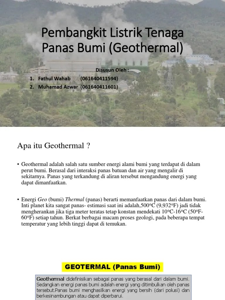 Pembangkit Listrik Tenaga Panas Bumi (Geothermal) | PDF