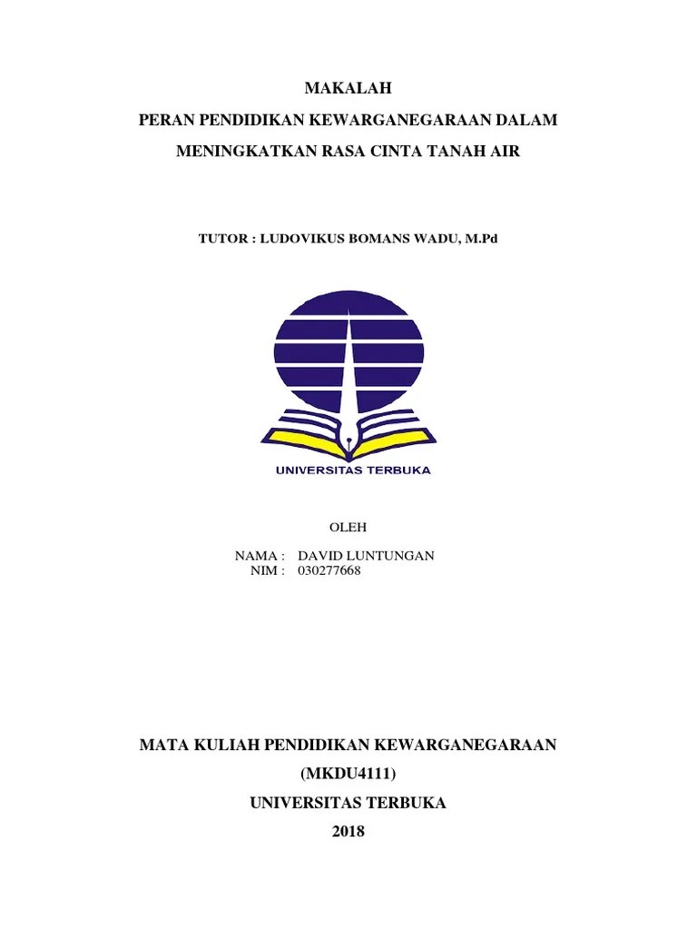 Bagian akhir bawah logo ada nama prodi dan universitas. Tugas 1 Pendidikan Kewarganegaraan Pdf