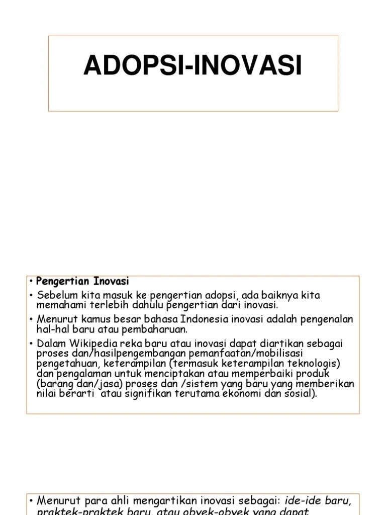 Adopsi Inovasi | PDF