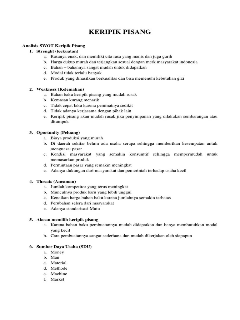 ♠ khasiat buah pisang tidak hanya bagaikan buah meja. Keripik Pisang Pdf