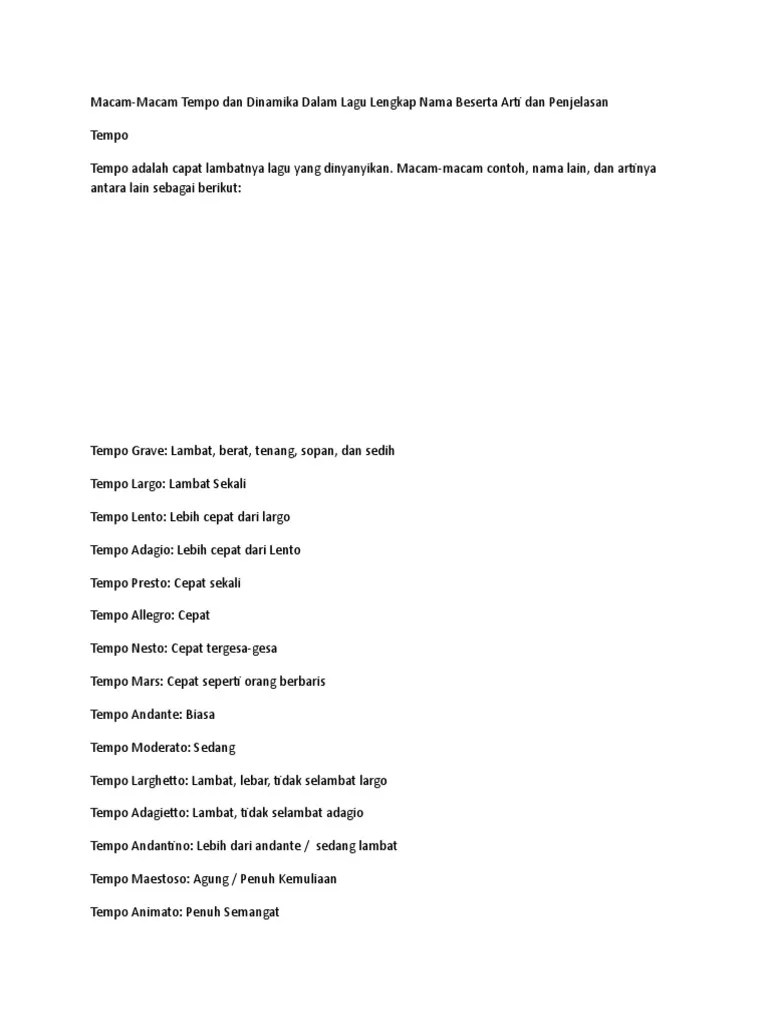 Tempo &amp; Dinamika | PDF